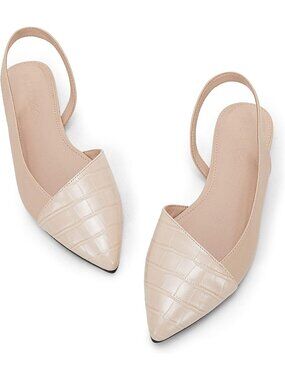 Women's Apricot Closed Pointed Toe Flat Slip on Cutout Animal Print Mule Sandals